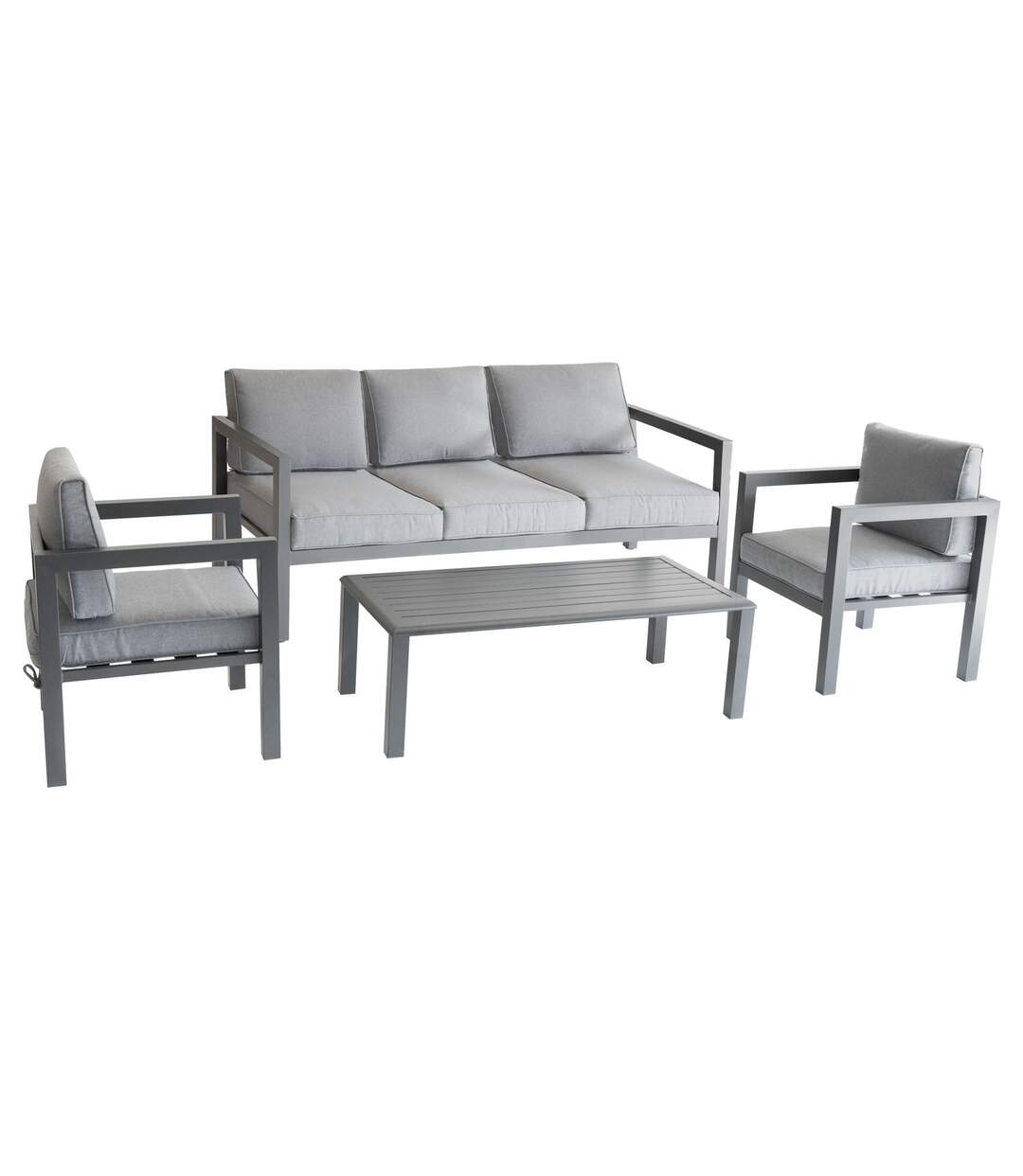 Salon de jardin Azua - 5 Places - Gris graphite