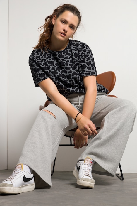 Jogginghose, Wide Fit, Knie Cut-Out, Elastikbund
