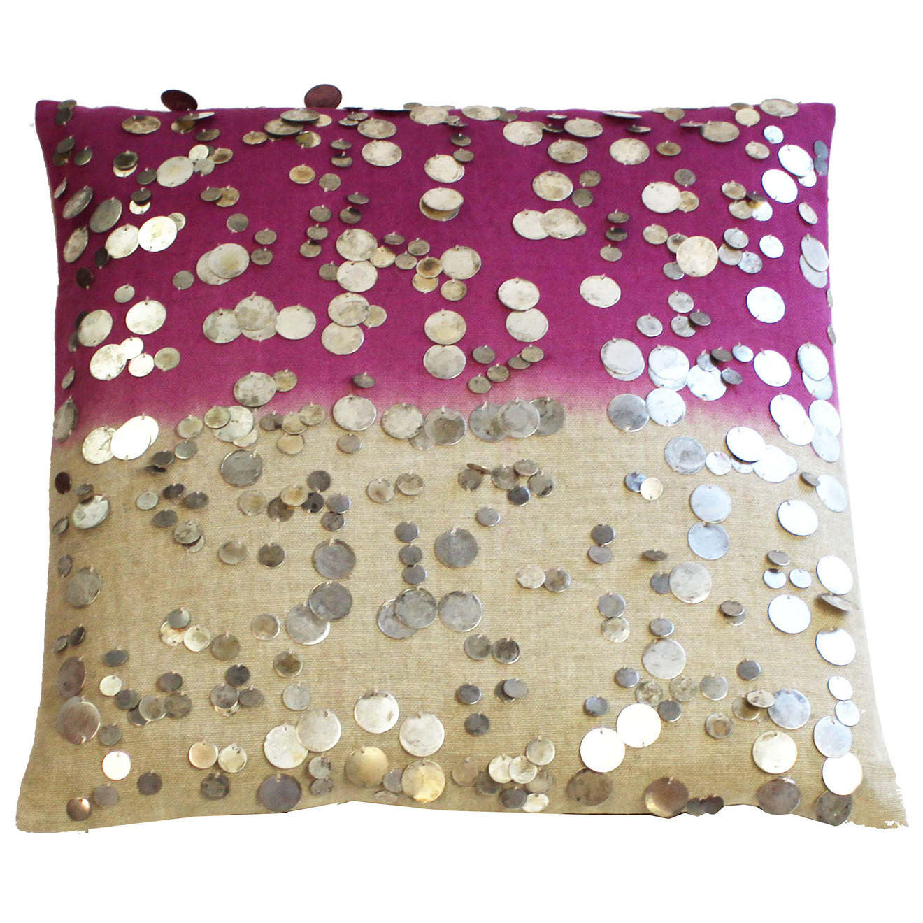 En Fil d'Indienne Housse de Coussin Gipsy Tie & Dye rose framboise - 40x40 cm