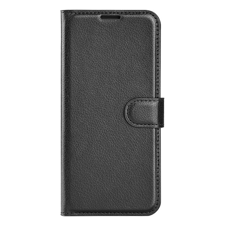 Samsung Galaxy S25 Edge Leder Tasche Flip Cover Litchi Look - Schwarz