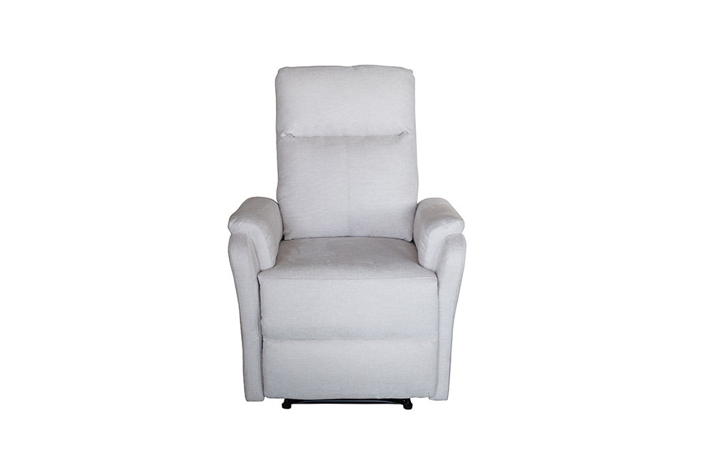 Exklusiver 1er Kinosessel HOLLYWOOD beige Strukturstoff elektrische Liegeposition