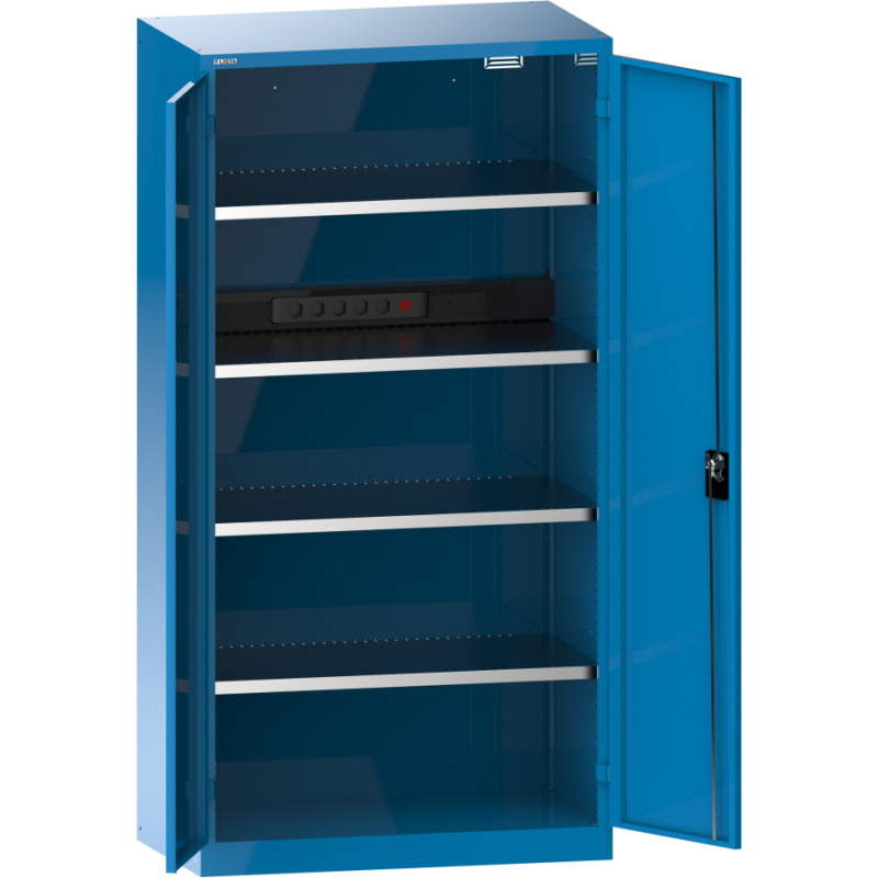 LISTA - Armoire charge batterie H 195 x L 100 x P 58 cm - 1 rampe électrique de 5 prises (230V) sur la paroi arrière