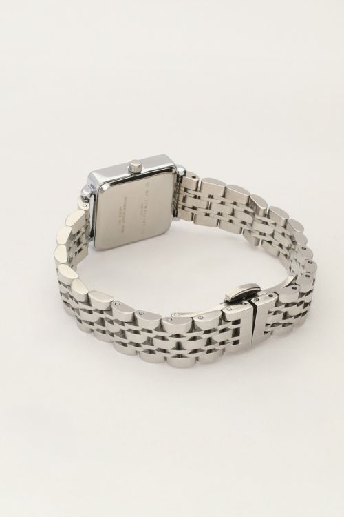 Vierkant horloge met witte wijzerplaat