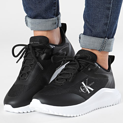 Baskets Femme Eva Runner Low Lace Mix 1442 Black Bright White