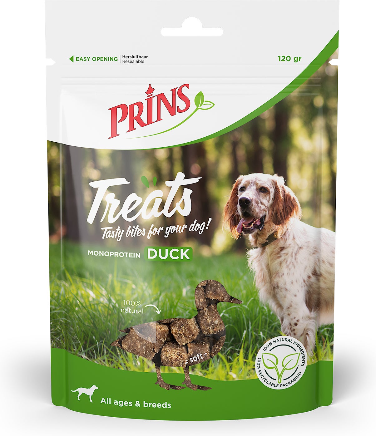 Prins hondensnoepjes Treats eend 120 g