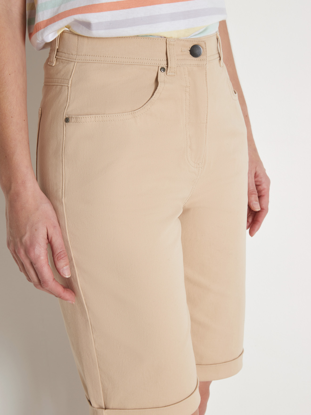Bermuda taille haute extensible
