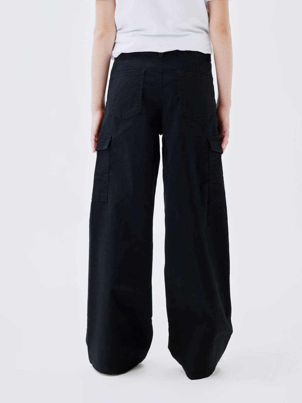 NAME IT wide leg cargobroek NKFROSE zwart