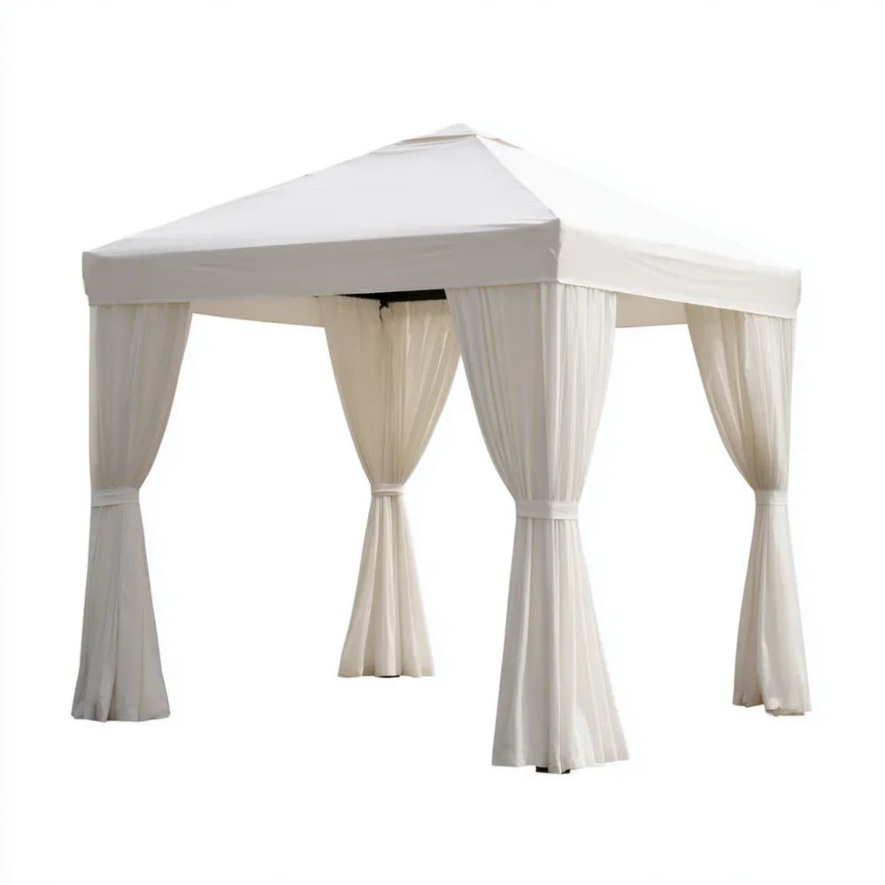 Pergola Pavillon Metallrahmen 300x300x260 cm - Weiß - Outdoor Wasserdi