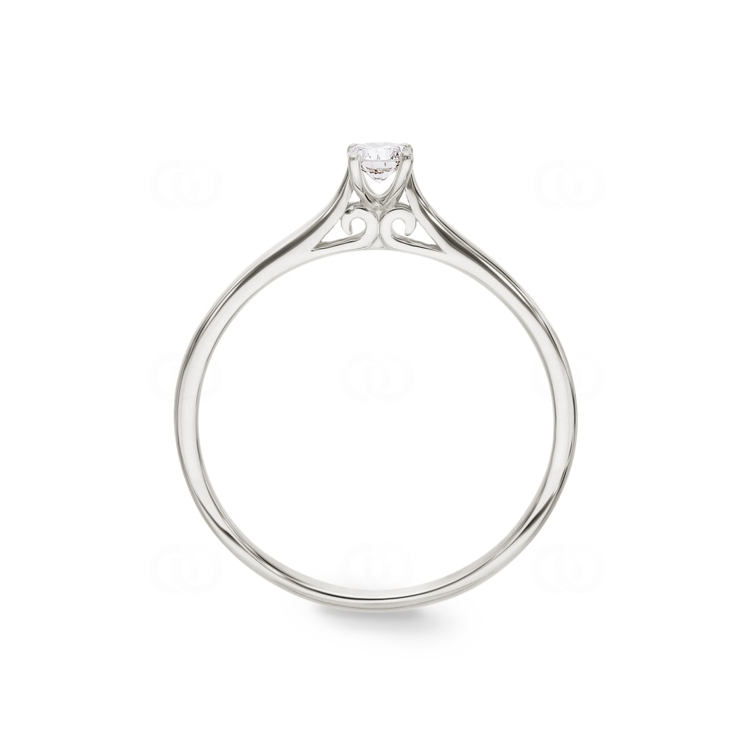Solitärring 750/18 K Weissgold mit Diamant 0.12ct H/Si