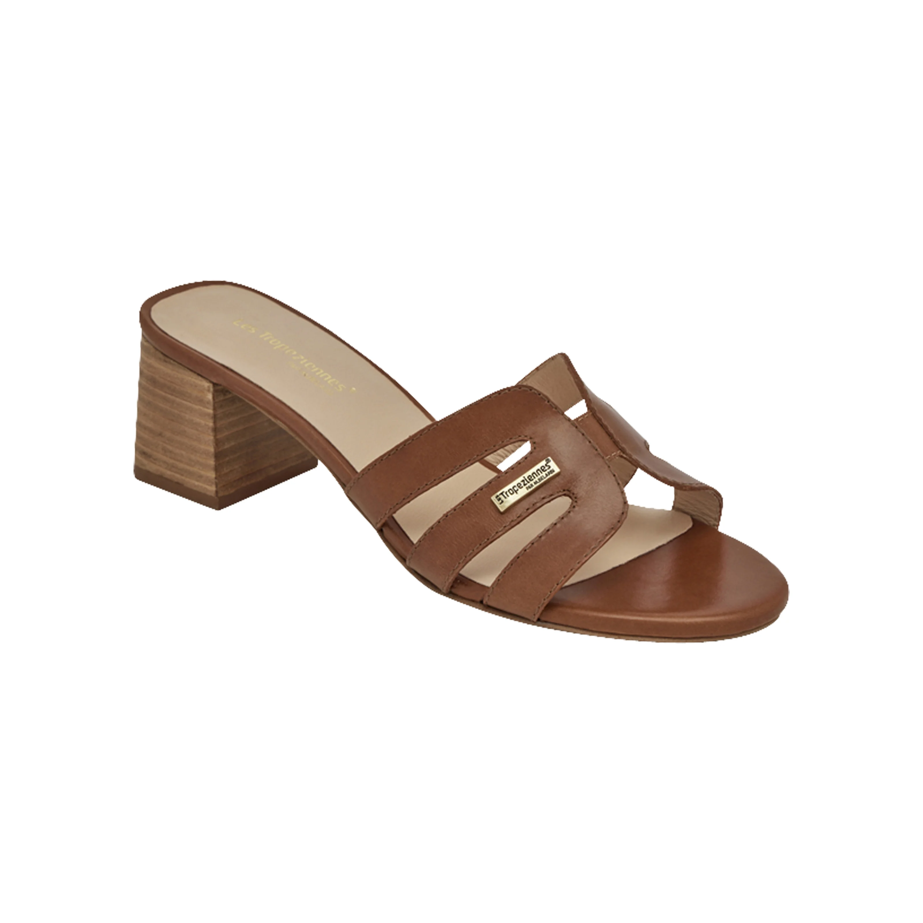Sandales cuir à talonpar m.belarbi livia | Marron