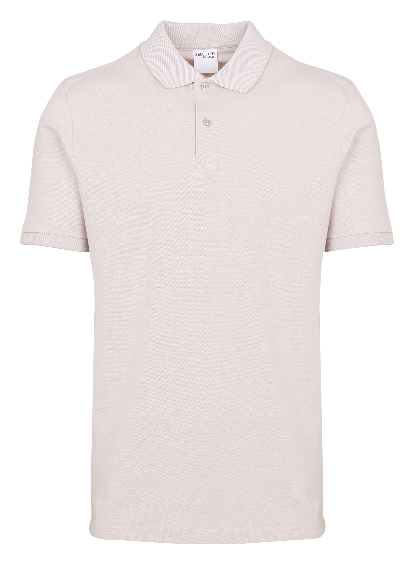 ATLAS - Polo à manches courtes en coton bio mélangé| Beige