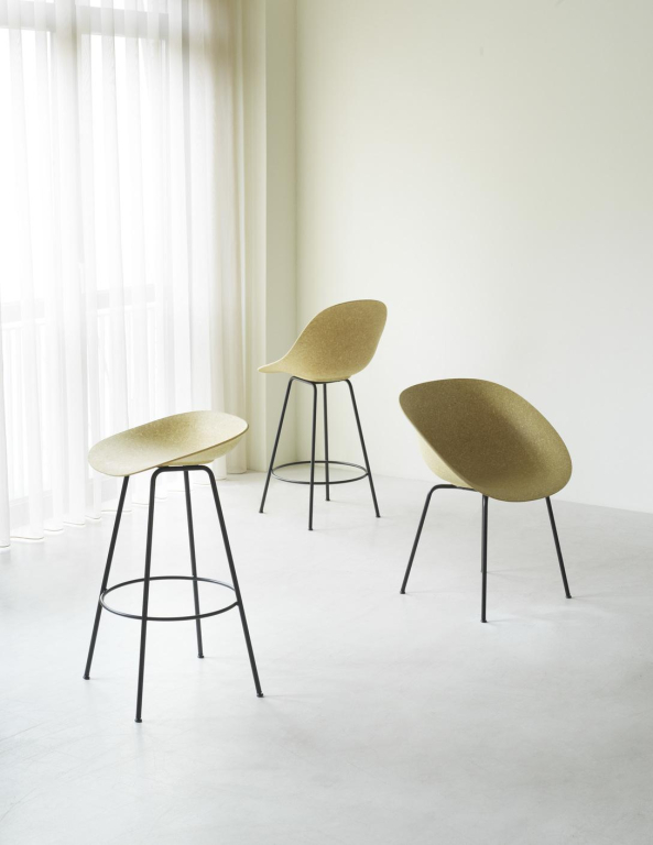 Normann Copenhagen Mat Bar Chair barkruk 65cm Hemp Cream Steel
