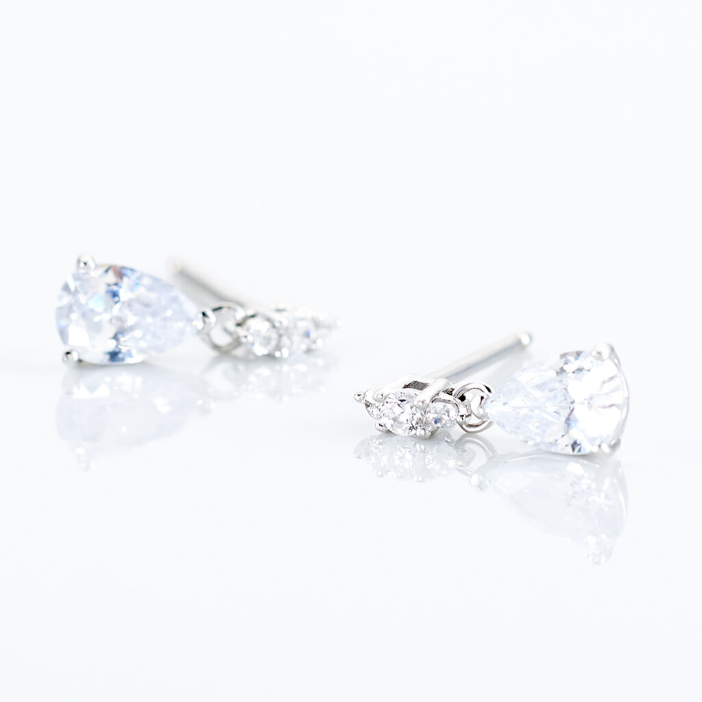 Boucles D'oreilles Pendantes Marie-helena Argent  Oxyde De Zirconium