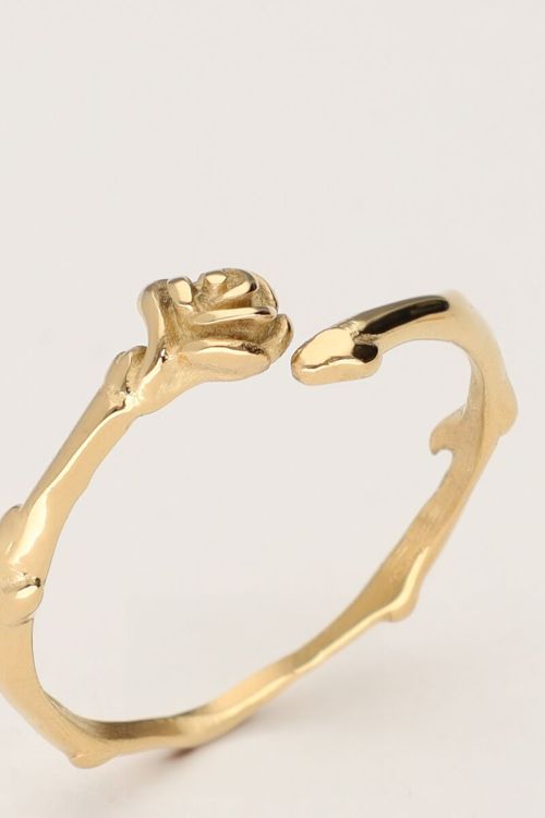 Vintage ring met platte roos