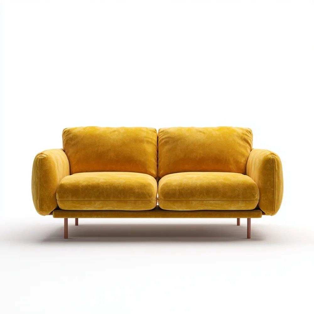 2-Sitzer-Sofa Samt Gelb 150x80x70 cm - Modernes Design