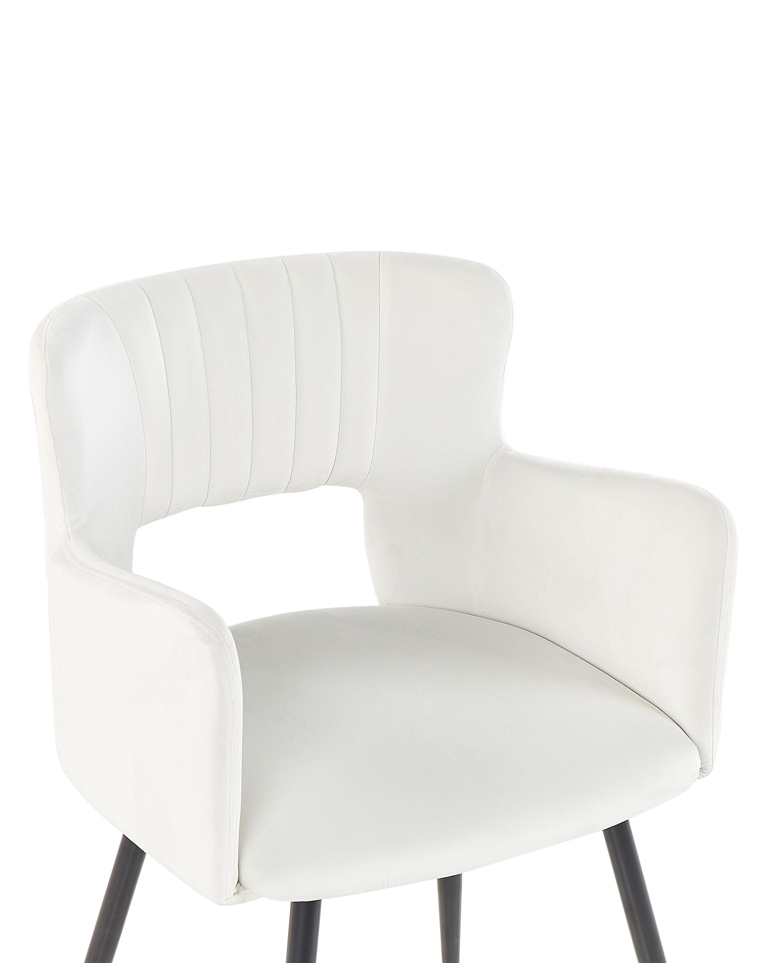Set van 2 eetkamerstoelen SANILAC Fluweel Wit