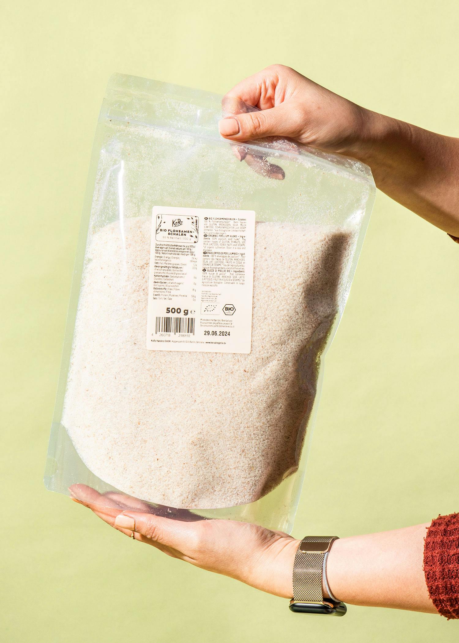 Bio Flohsamenschalen 99 % Reinheit 500 g