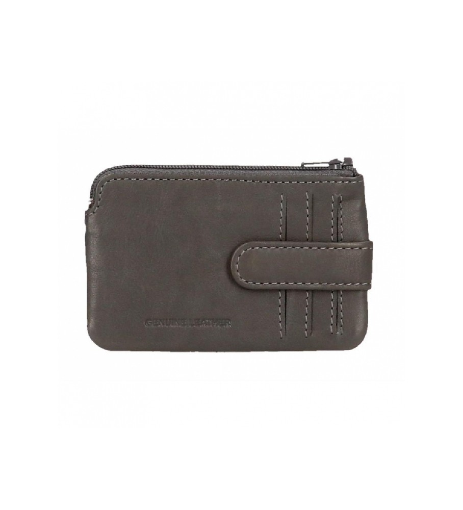 Porta-moedas Joumma Bags Adept Max com porta-cartões, antracite - 11x7x1,5cm -