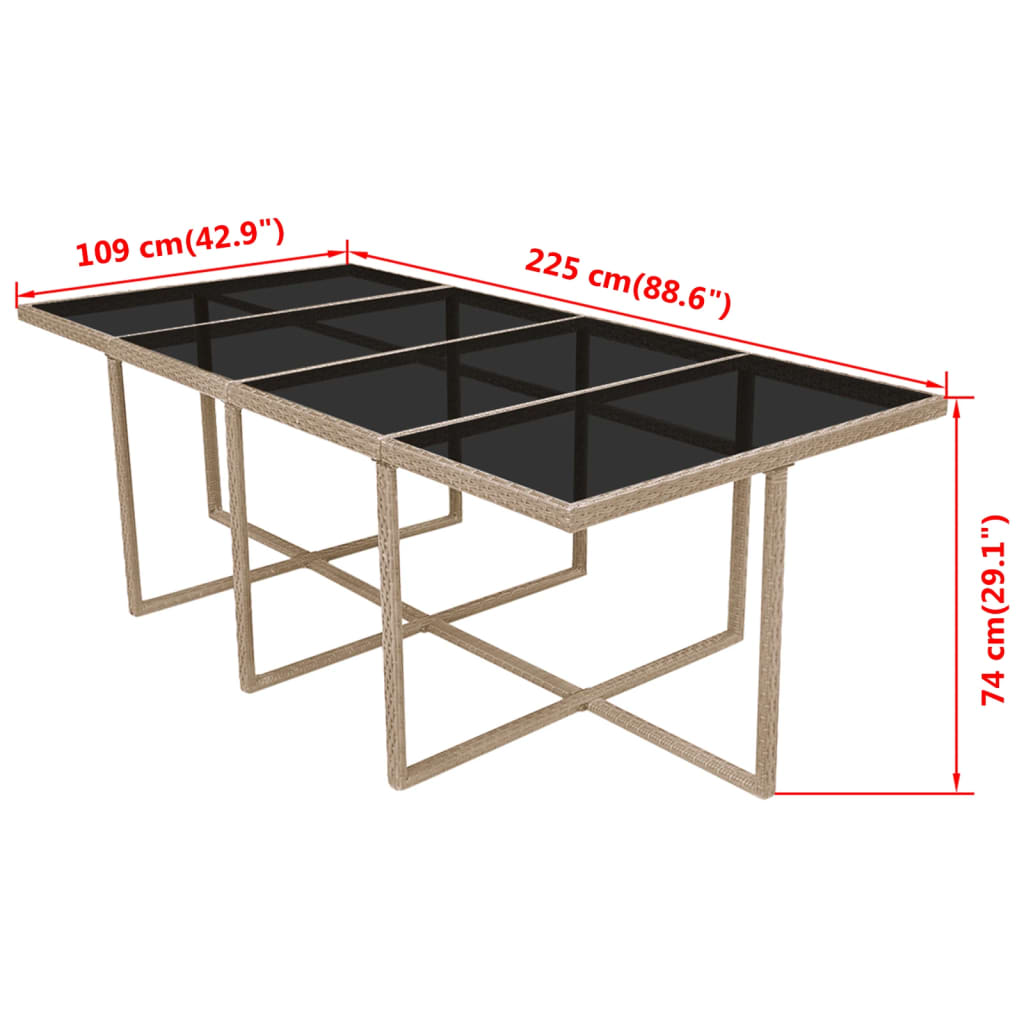 Salon de jardin meuble d'extérieur ensemble de mobilier encastrable avec coussins 13 pièces rotin beige