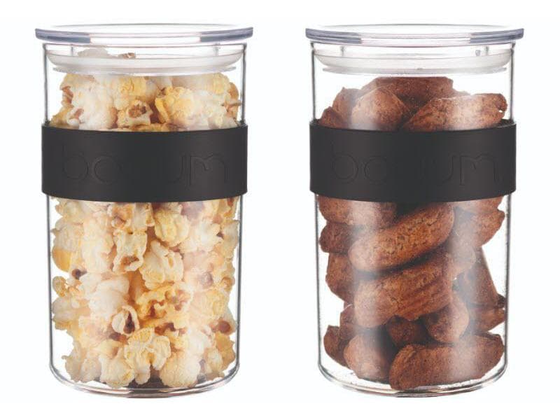 Bodum Vorratsglas Presso 2 Stück, 1 l, Schwarz/Transparent Vorratsbehälter