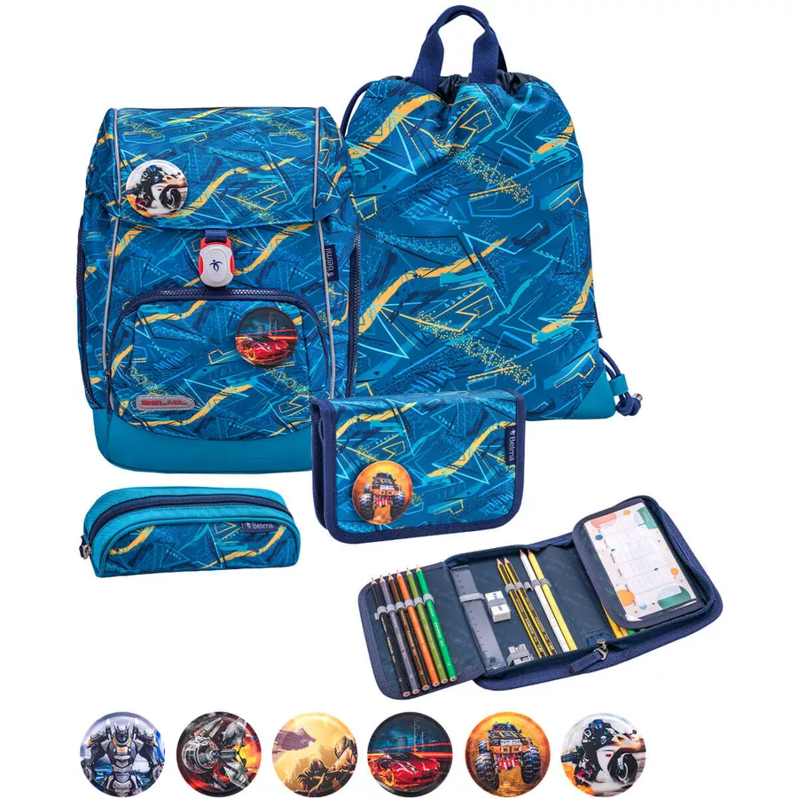 Belmil Schulranzen Premium Comfy Plus Set 5-teilig Baltic