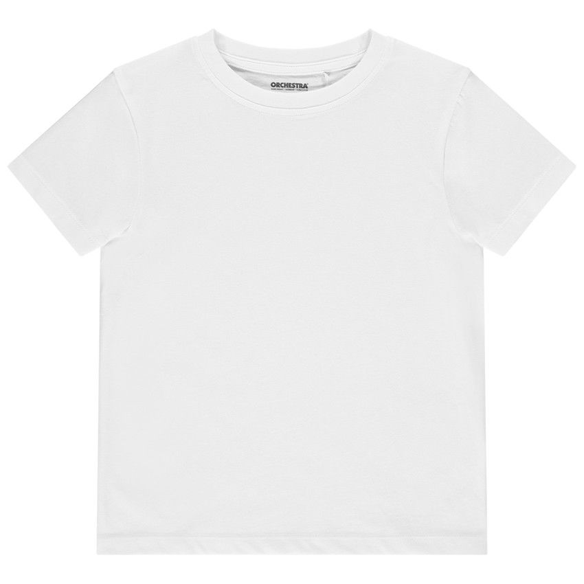 T-shirt manches courtes uni en coton pour enfant garçon - Blanc