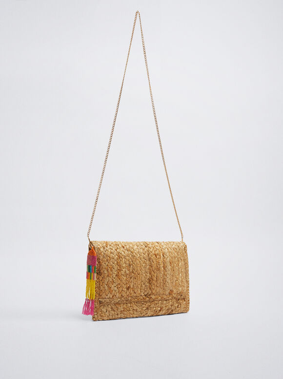Bolso De Fiesta De Yute - Bege