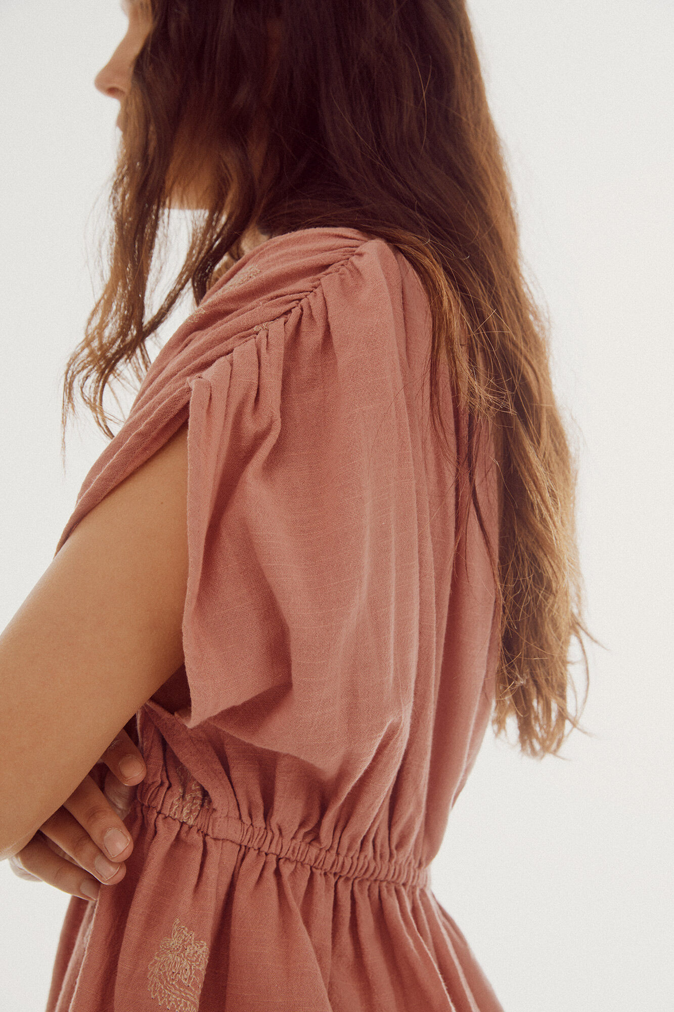 Blusa com detalhe contrastante - Rosa