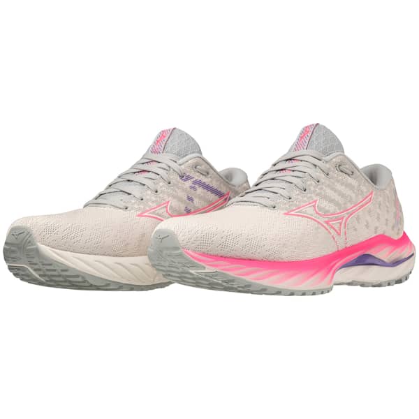 Chaussure running MIZUNO WAVE INSPIRE 19 W SNOW WHITE/HIGH/VIS PINK/P.PUNCH