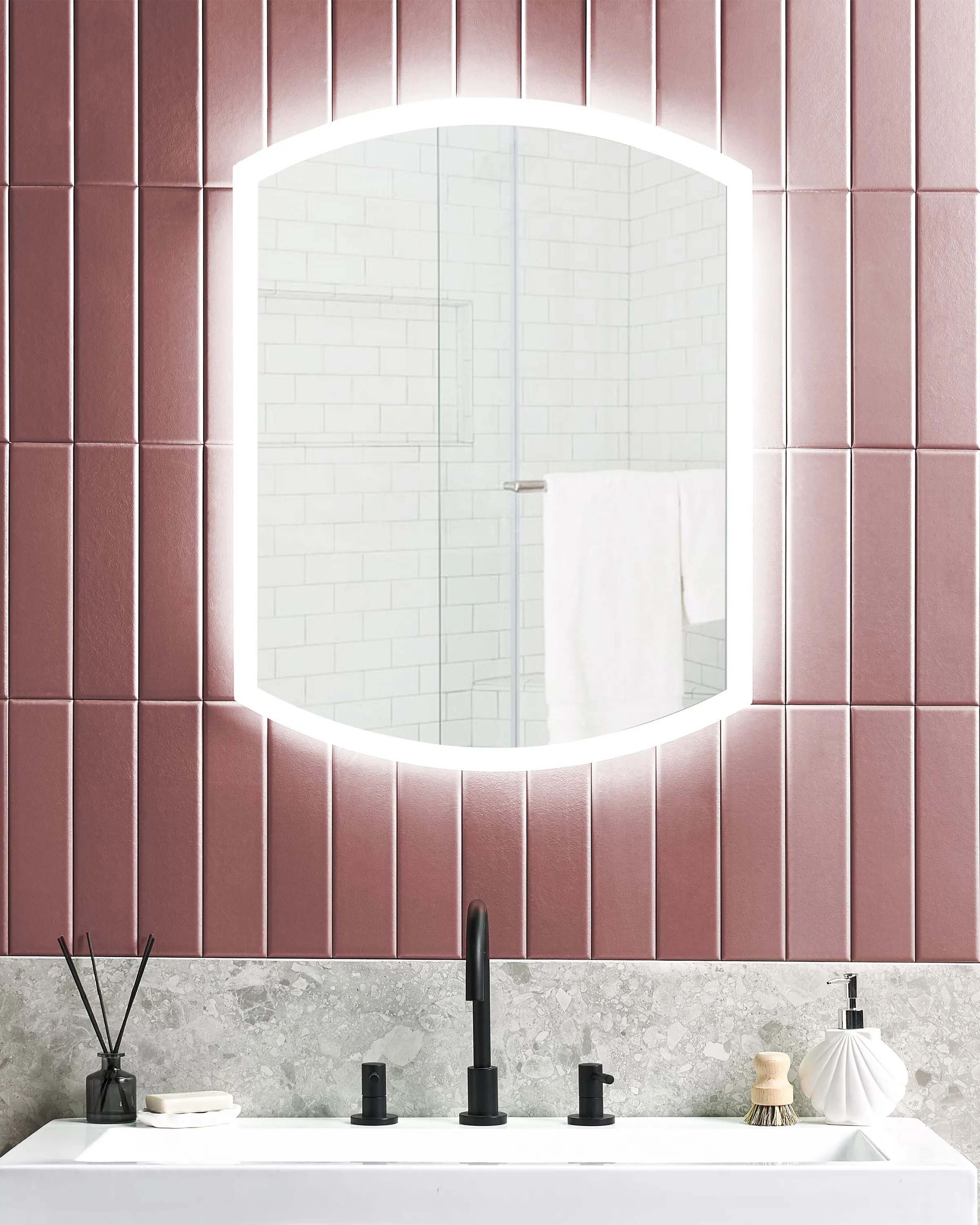 LED badkamerspiegel BEZIERS 60 cm 78 cm Zilver