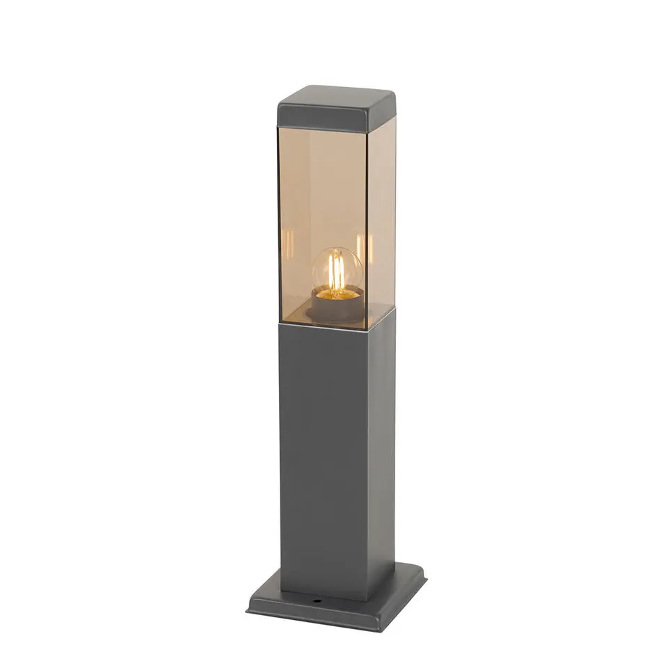 Qazqa staande buitenlampen malios bruin e27