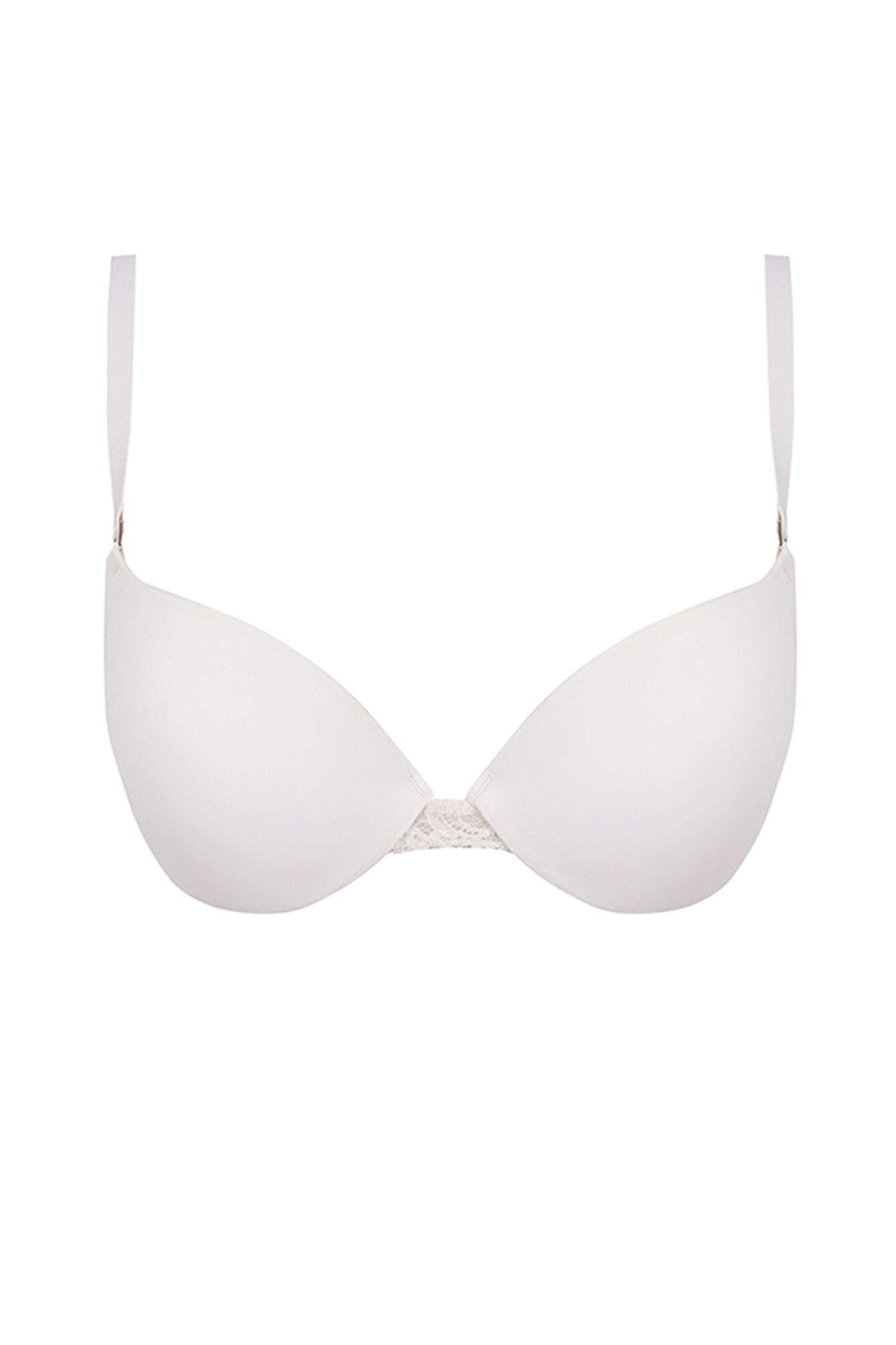 Lindo sutiã push-up de renda marfim