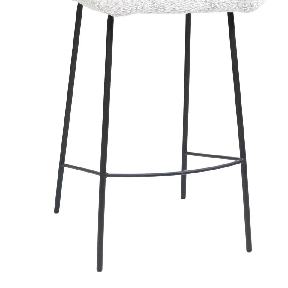 Barstoel Stof Beige - Zithoogte 65cm - 52x42x88cm - Lova - Set van 2