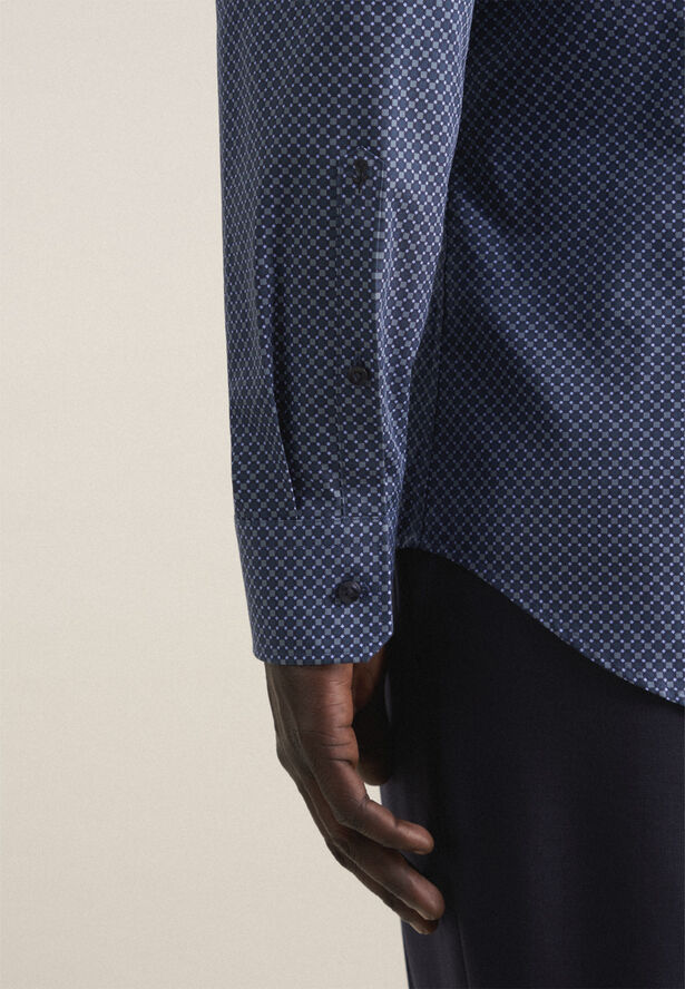 Seidensticker Business Shirt Slim Long sleeve Kent-Collar Print Green