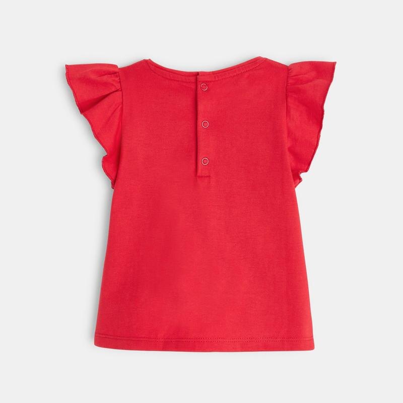 T-shirt cœur brillant rouge bébé fille Rouge