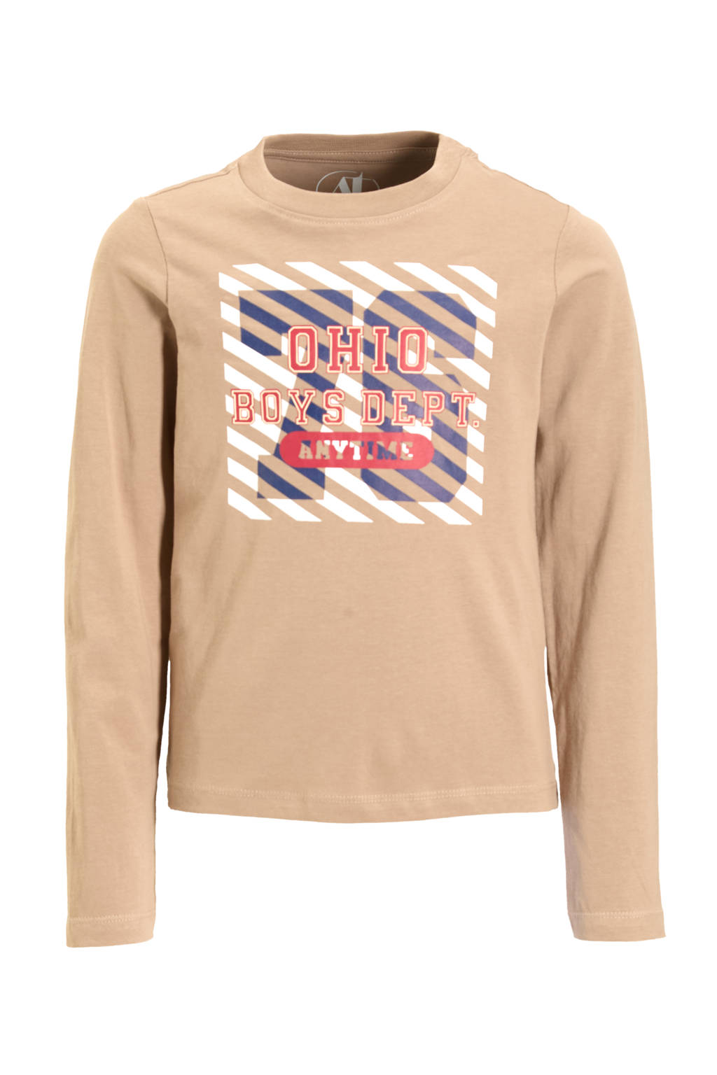 anytime longsleeve met printopdruk zand