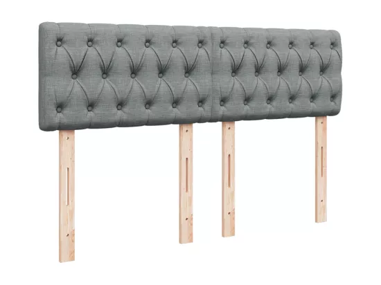 Sommier à lattes de lit avec matelas Gris clair 160x200cm Tissu