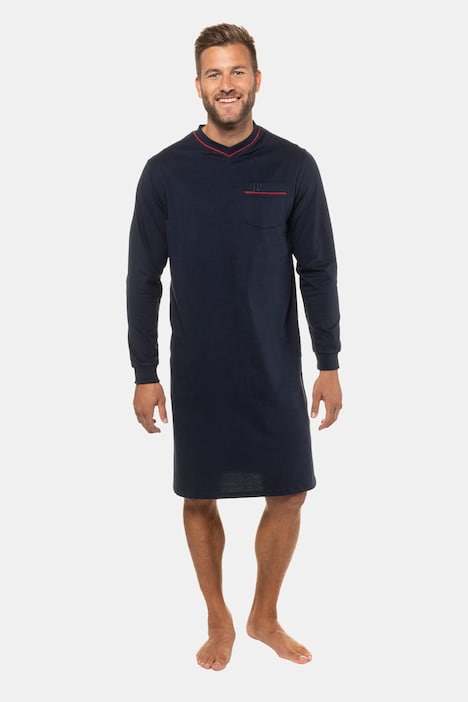 Nachthemd, Homewear, uni, Langarm, bis Gr 8XL
