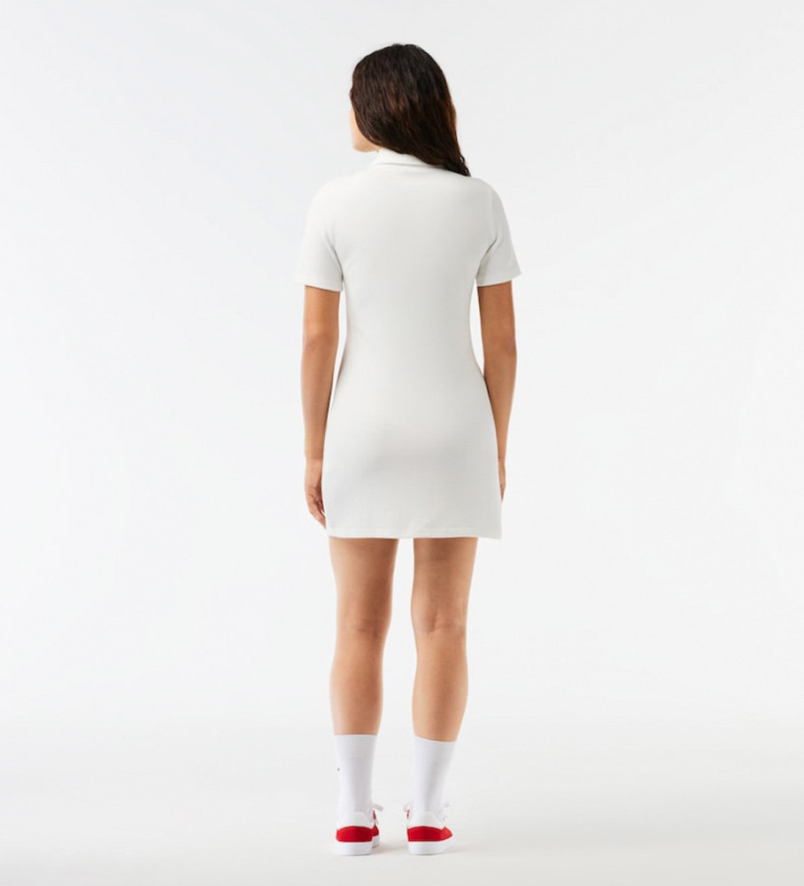 Vestido polo branco com botões da Lacoste