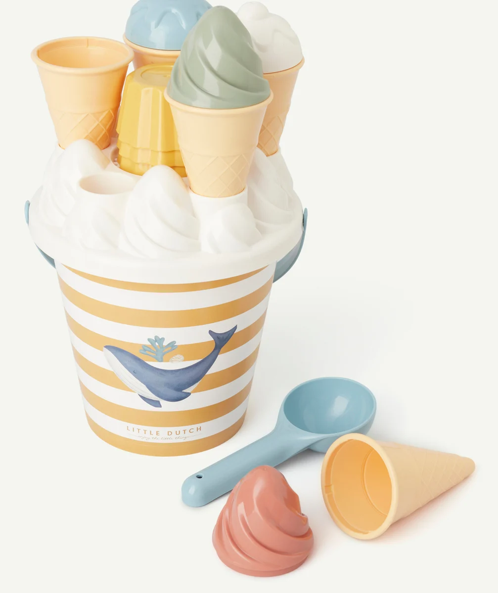 LITTLE DUTCHset de jeux de plage avec seau et glace ocean dreams bleu