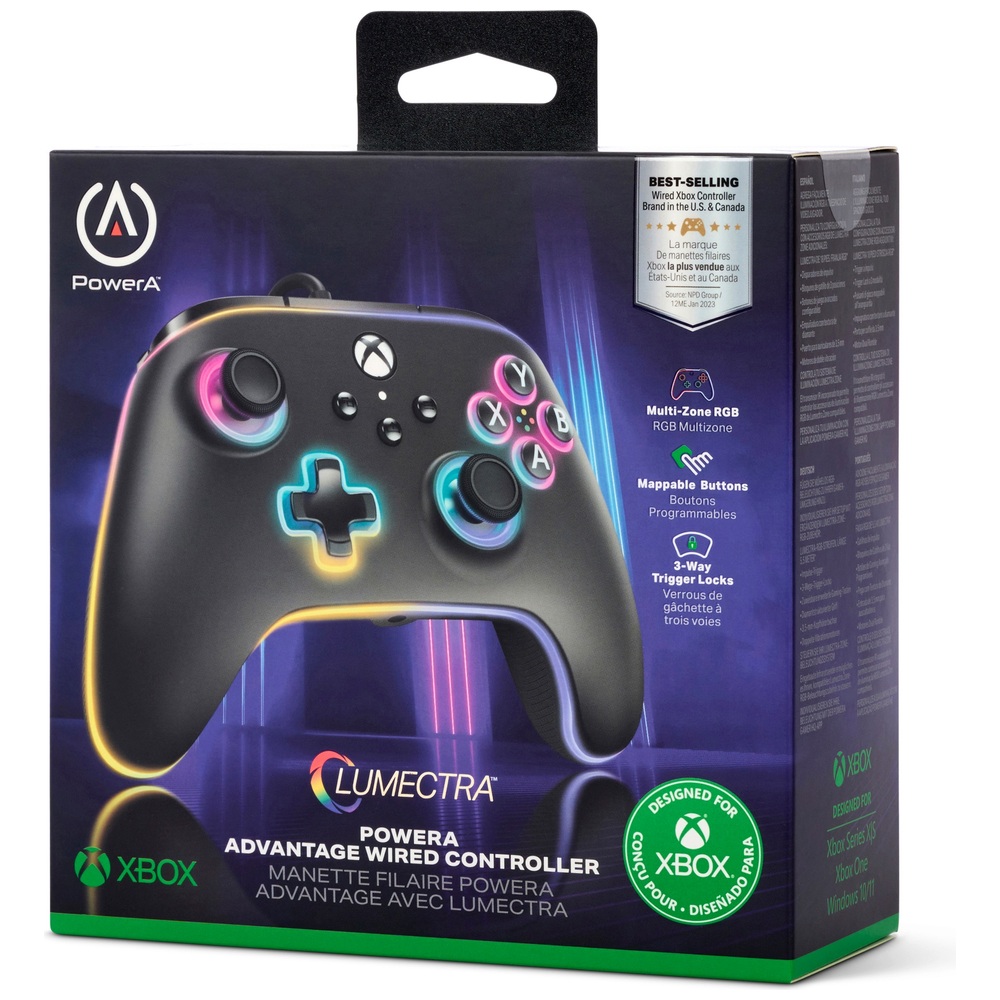PowerA Advantage Kabelgebundener Controller für Xbox Series X|S mit Lumectra – Schwarz