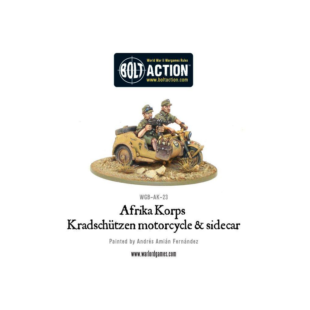 Bolt Action - Afrika Korps Kradschutzen Motorcycle & sidecar
