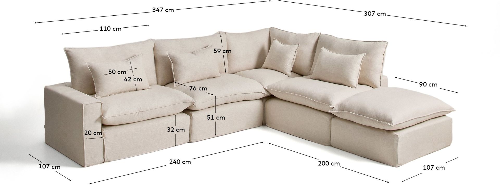 Kave Home Anarela Beige Hoekbank
