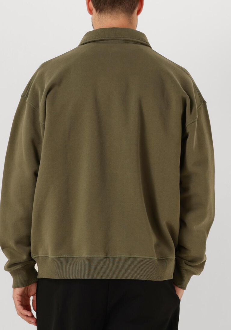 khaki olaf hussein polo signature oversized polo