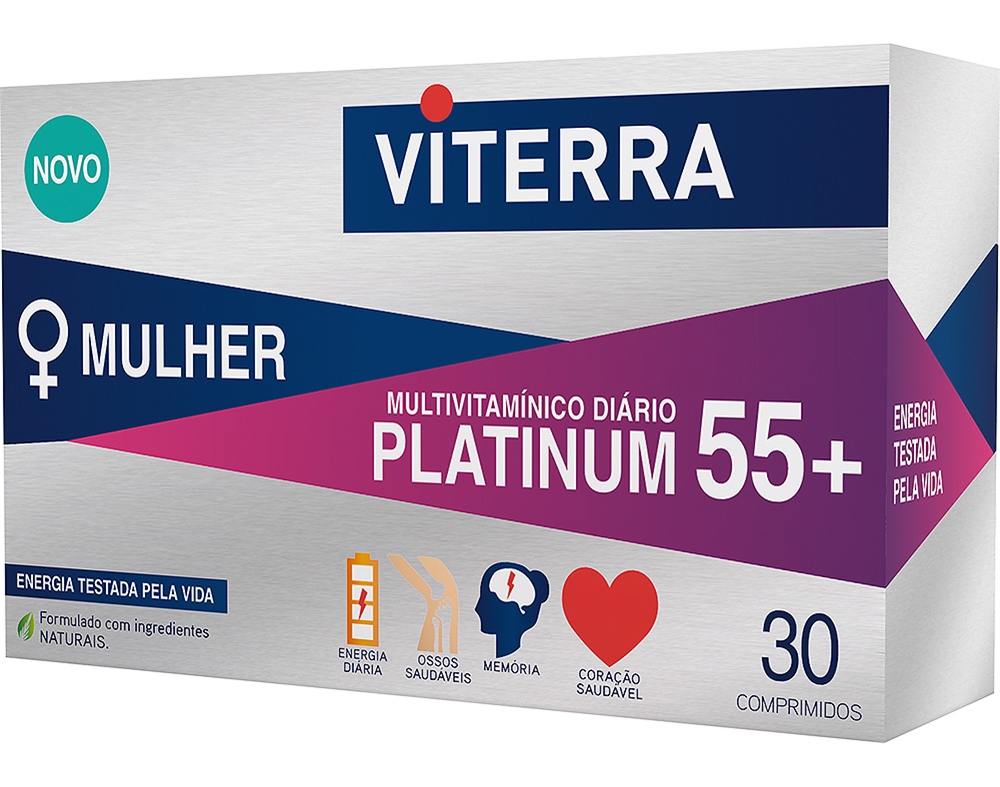 SUPLEMENTO VITERRA PLATINUM MULHER 55  30 COMPRIMIDOS