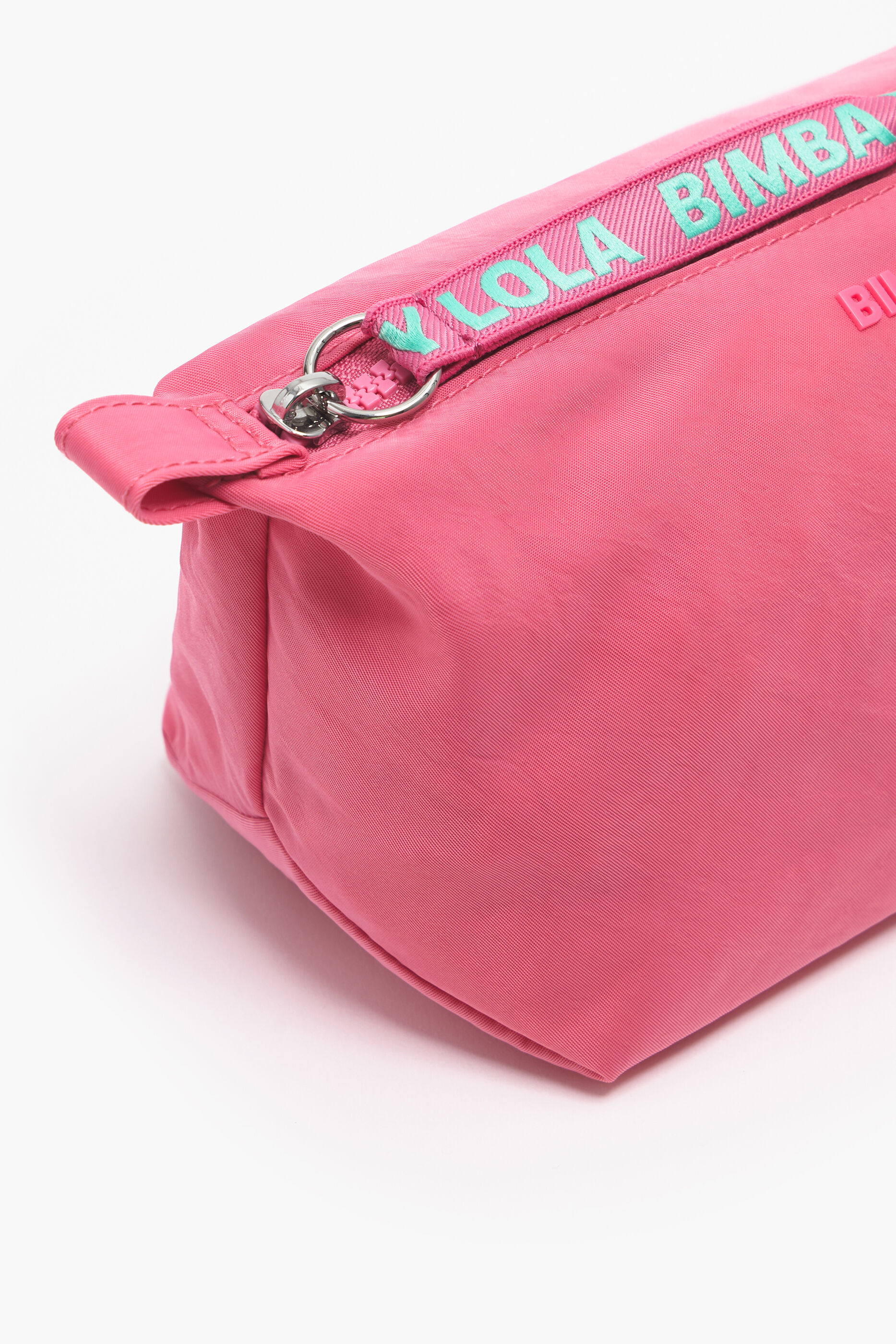 Nécessaire trapezoidal rosa neon tamanho M