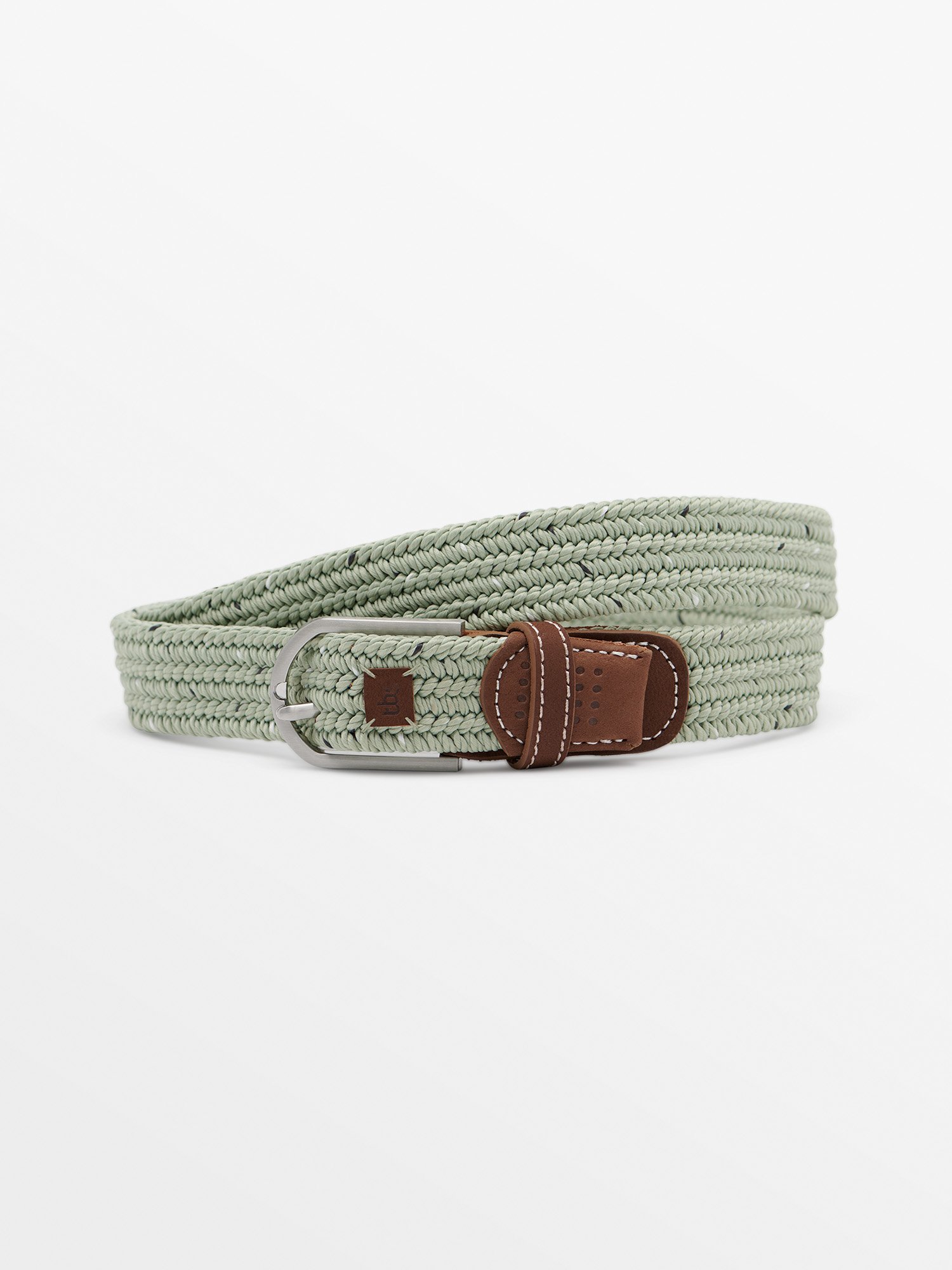 Ceinture Homme Tressée Elastique Vert Clair