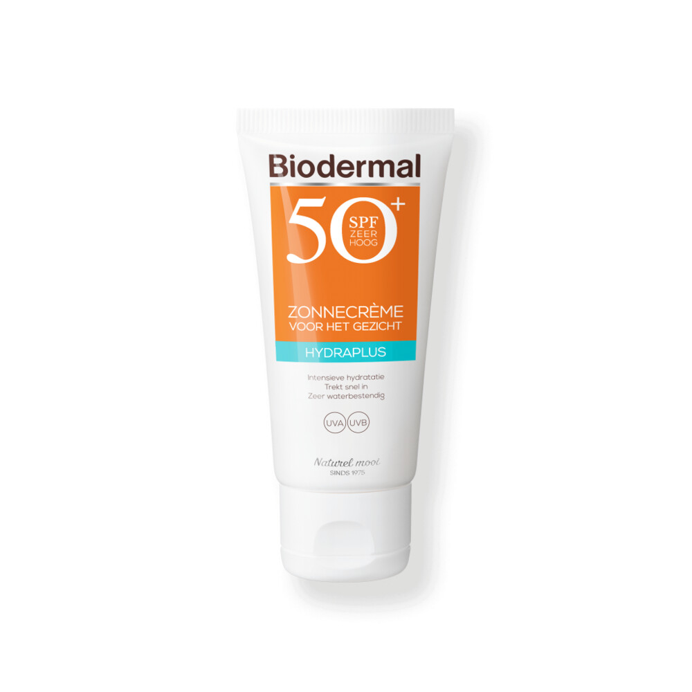 2x Biodermal Zonnecrème Gezicht Hydraplus SPF 50+50 ml