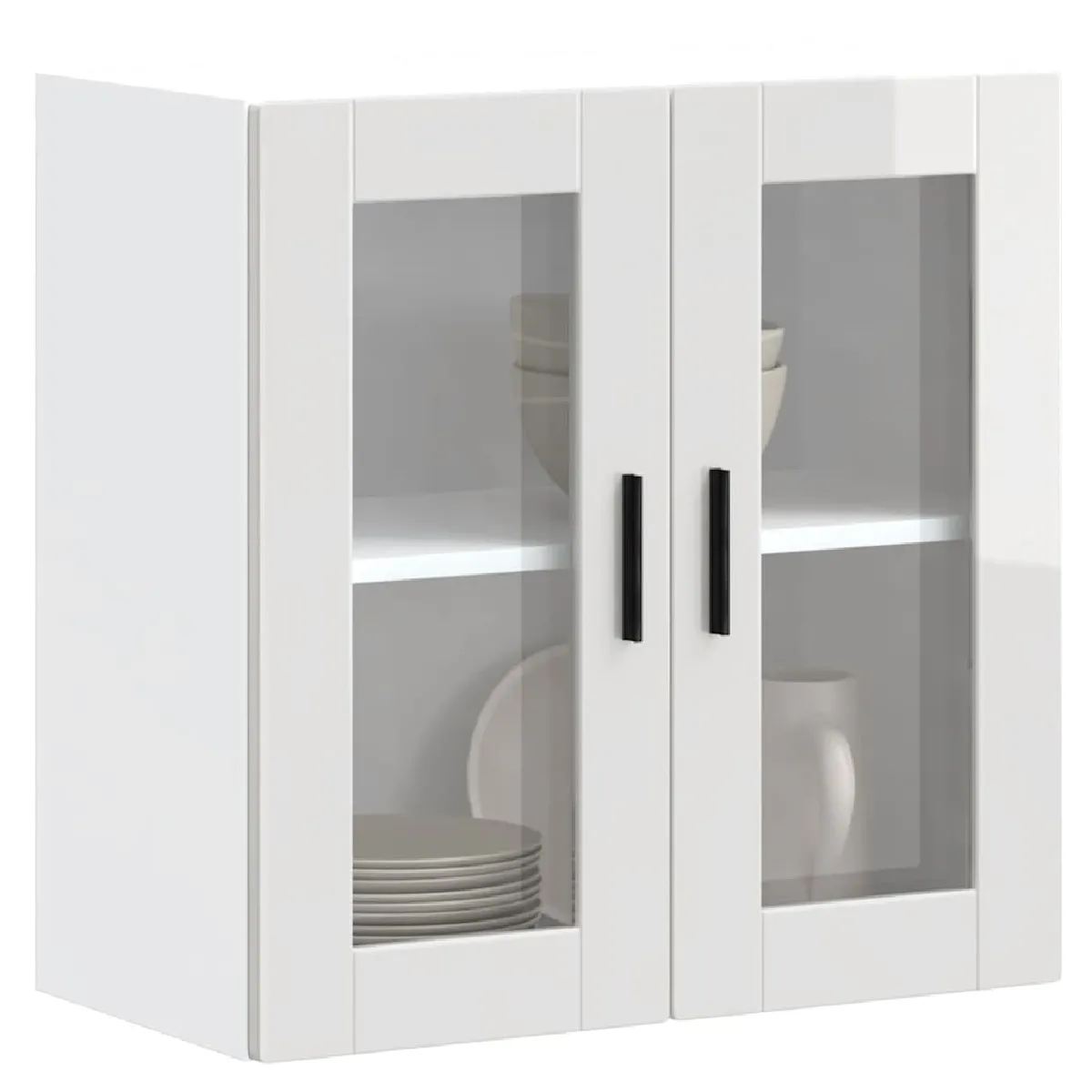 vidaXL Armoire Murale Cuisine Porto Blanc Brillant