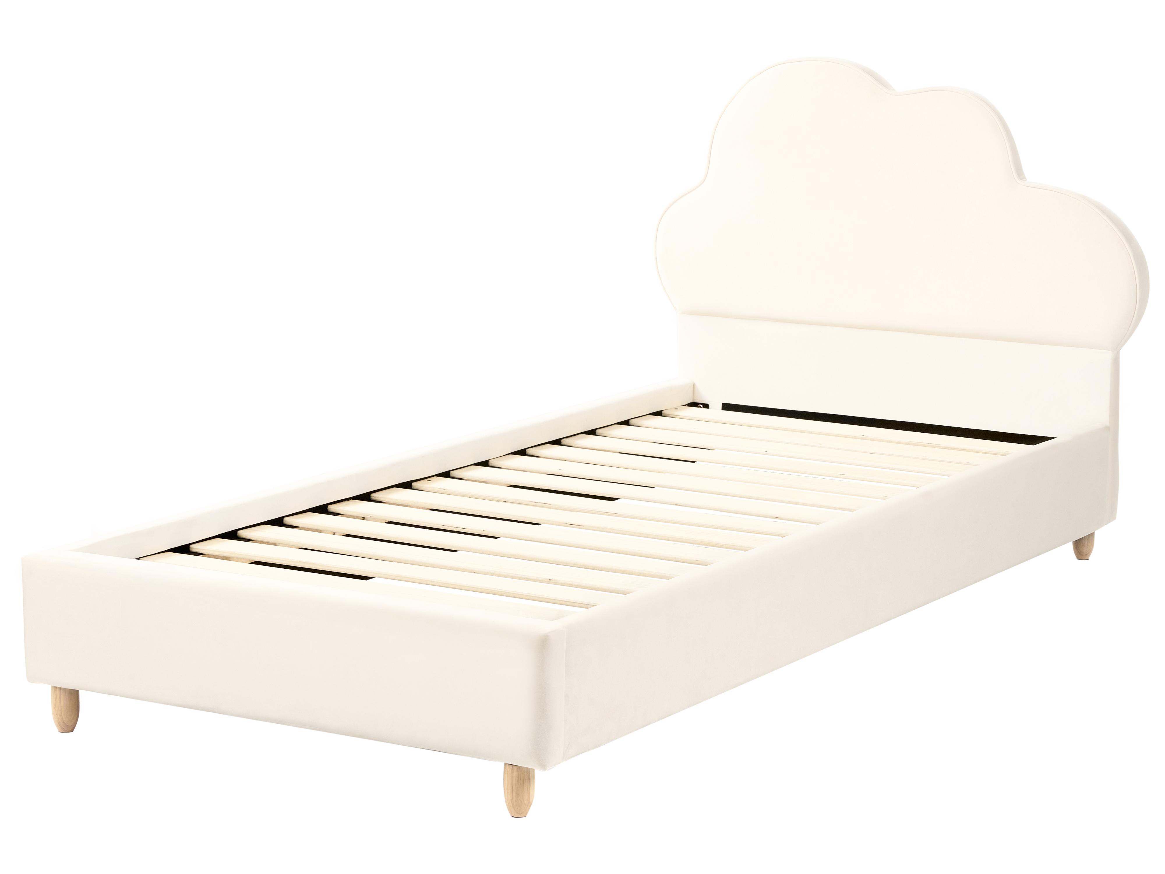 Kinderbed Wolk Fluweel BELLEVUE 90 x 200 cm Lichtbeige